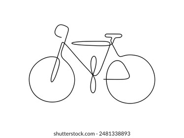 Bicycle continuous one line drawing vector illustration