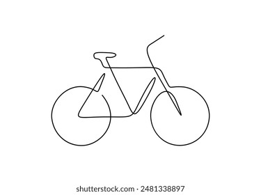 Bicycle continuous one line drawing vector illustration