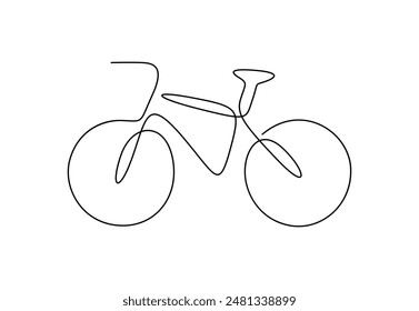 Bicycle continuous one line drawing vector illustration