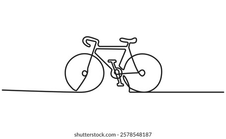 bicycle continuous one line drawing Bike vector illustration