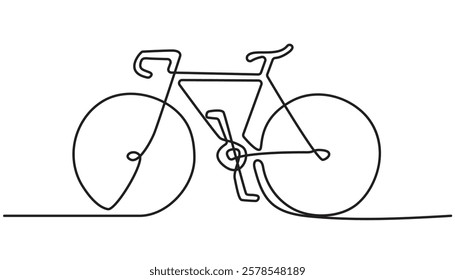 bicycle continuous one line drawing Bike vector illustration