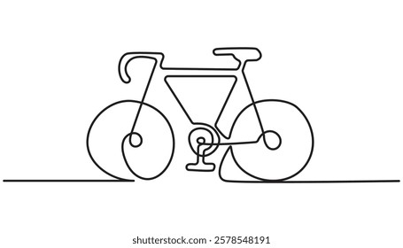 bicycle continuous one line drawing Bike vector illustration