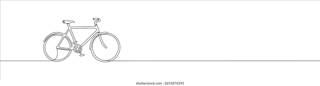 Fahrrad durchgehende einzeilige Zeichnung. Fahrradsymbol. Vektorgrafik.