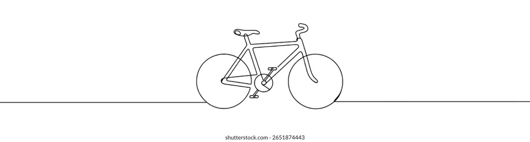 Dibujo continuo de una línea de bicicleta. Símbolo de bicicleta. Ilustración vectorial.
