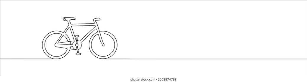 Dibujo continuo de una línea de bicicleta. Símbolo de bicicleta. Ilustración vectorial.
