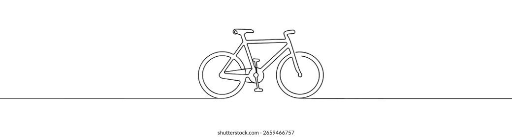 Bicycle continuous one line drawing. Bike symbol. Vector illustration.