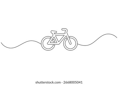 
Bicycle continuous one line drawing minimalist outline vector illustration
