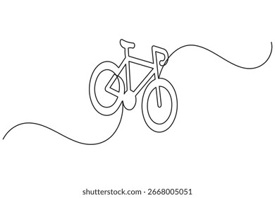 
Fahrrad durchgehende einzeilige Zeichnung minimalistischen Umriss Vektorgrafik
