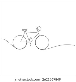 Bicycle continuous oneline drawing vector illustration