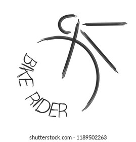 Bicycle contour silhouette simple drawing. Black Bike rider vector illustration isolated. EPS10