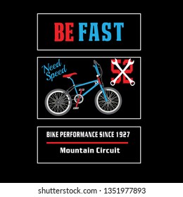 bicycle cool style slogan print vector