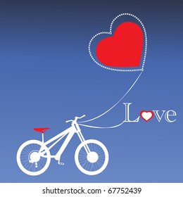 bicycle with copyspace - valentines love (remove   seat for white below)