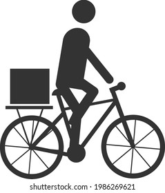 Bicycle courier badge. Delivery service. The image is intended for applications and websites. Vector flat illustration isolated on a white background.