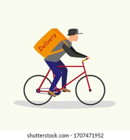 Bicycle courier concept. Ecological fast delivery service. 