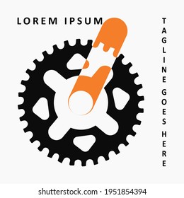 bicycle crank chain logo template