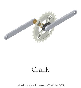 Bicycle crank icon. Isometric illustration of bicycle crank vector icon for web