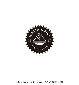 Bicycle Crank Moutain Bike Logo Icon Vector 