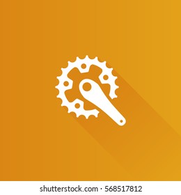 Bicycle crank set icon in Metro user interface color style. Bicycle cycling rotor