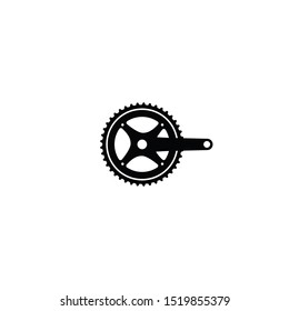 bicycle crank set single chainring vector illustration logo icon template