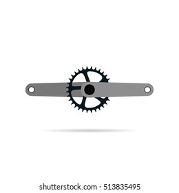 Bicycle Crankset and chainring 32 tooth isolated on a white background.