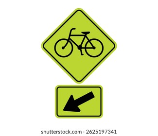 Bicycle Crossing – Official Road Sign for Cycling Safety – High-Quality Reflective Marking – Vectorial Stock Image