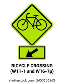 BICYCLE CROSSING SIGN , Pedestrian and Bicycle Signs US ROAD SYMBOL SIGN MUTCD
