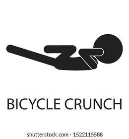 Bicycle crunch exercise vector pictogram, isolated simple icon.