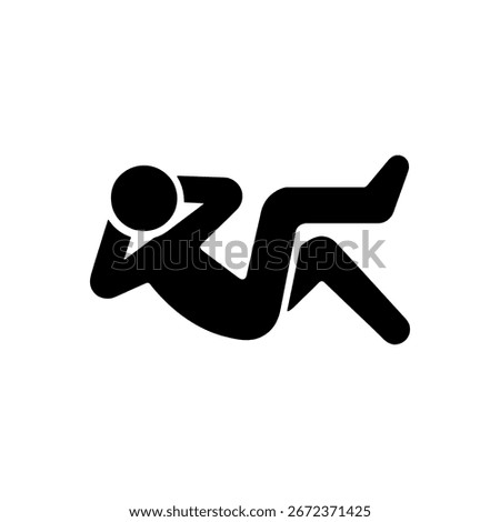 Bicycle Crunches Abs Icon Isolated On White Background