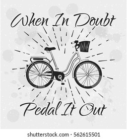 Bicycle. Cute bike with balloons. Birthday Vector Illustration