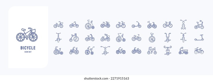 Bicycle and cycle Collection icon set