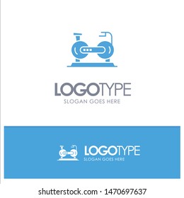 Bicycle, Cycle, Exercise, Bike, Fitness Blue Logo vector. Vector Icon Template background