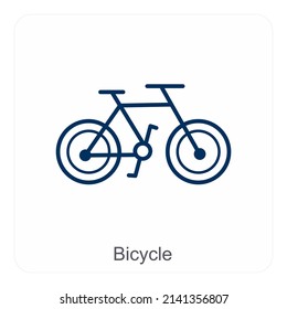 Bicycle And Cycle Icon Concept