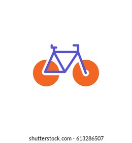 Bicycle, cycling colorful vector icon, filled flat sign, solid pictogram isolated on white. Bike symbol, logo illustration. Pixel perfect