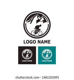 bicycle or cycling cool logo with different colors