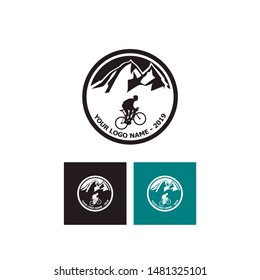 bicycle or cycling cool logo with different colour
