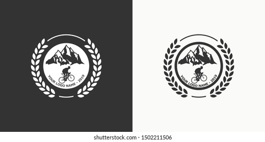bicycle or cycling cool logo with different colour