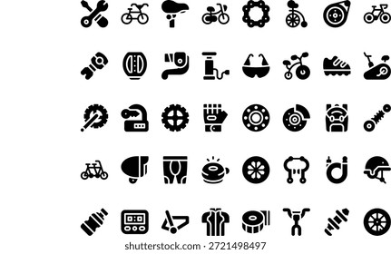 Ícones De Bicicleta E Ciclismo Ícone de vetor simples. Modelo de design de símbolo de ilustração para elemento de interface do usuário móvel da Web.