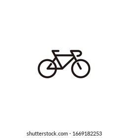 Bicycle cycling minimalist icon logo design 
