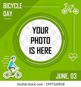Bicycle day twibbon design. Easy to edit with vector file. Can use for your creative content. Especially about bicycle day campaign in this june.