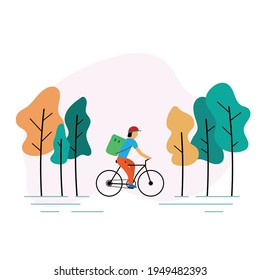 the bicycle delivery the food, messenger