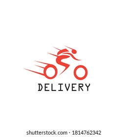 Bicycle Delivery Logo Illustration People Color Stock Vector (Royalty ...