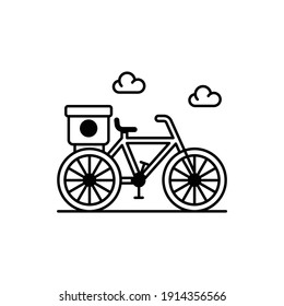  Bicycle delivery Vector Icon Style Illustration. EPS 10 File