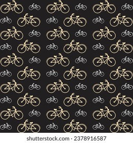 Diseño de bicicletas coloridos elementos repetitivos sin inconvenientes patrón ilustración vectorial fondo