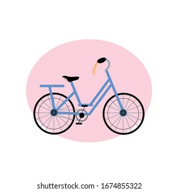 Bicycle design element for illustration. flat icon