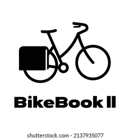 Bicycle design icon carrying a book. Vector illustration of active lifestyle concept on white background