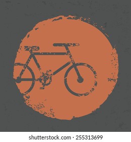 Bicycle design on grunge background, grunge vector