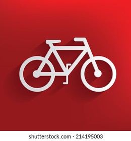 Bicycle design on red background,clean vector