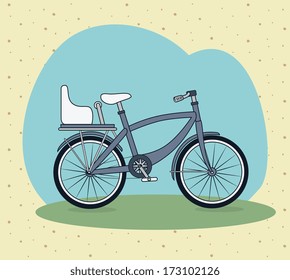 bicycle design over  beige background vector illustration  