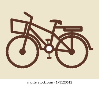 bicycle design over  beige  background vector illustration  