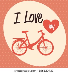 bicycle design over dotted background vector illustration  